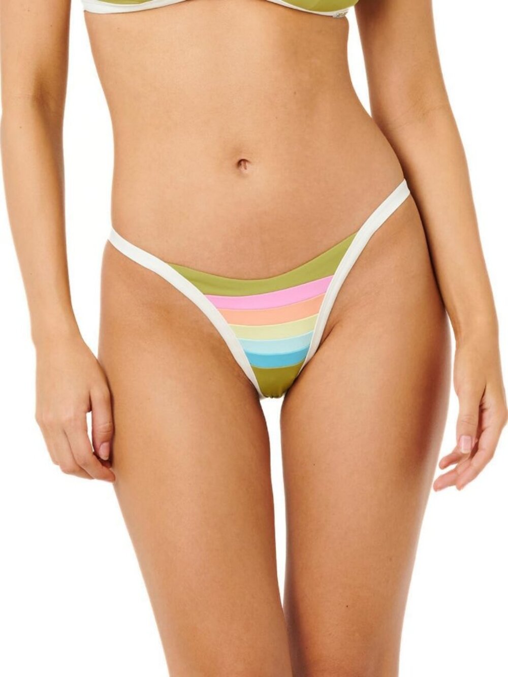 Cheeky Coverage Women's Surf Stripe Swim Bottoms - Perfect for Beach & Pool Fun